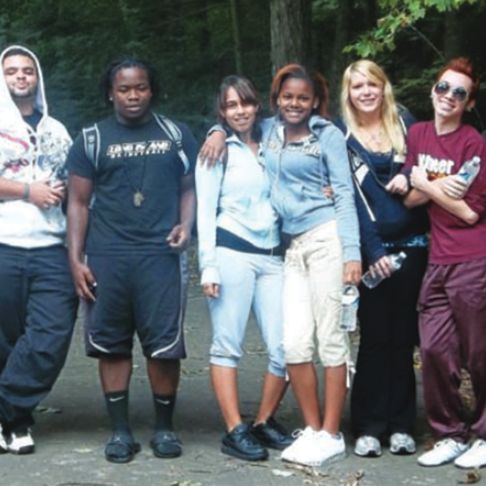 Group of teens standing outside